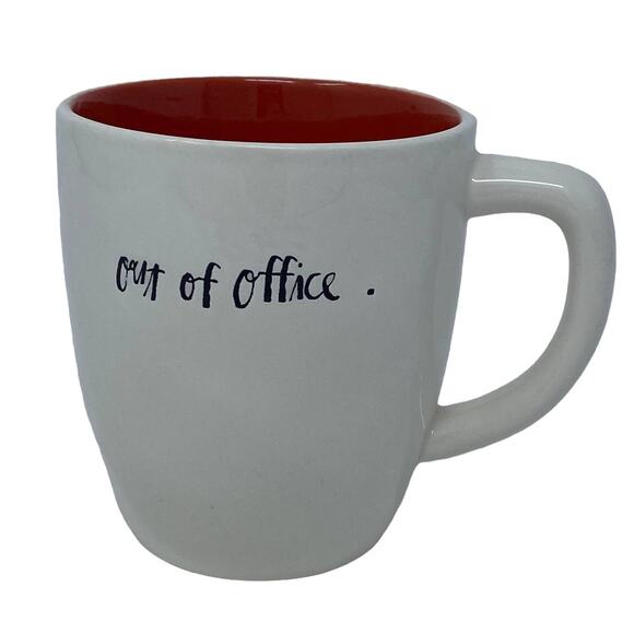 Rae Dunn Artisan Collection By Magenta White Ceramic OUT OF OFFICE Coffee Mug - Picture 1 of 9